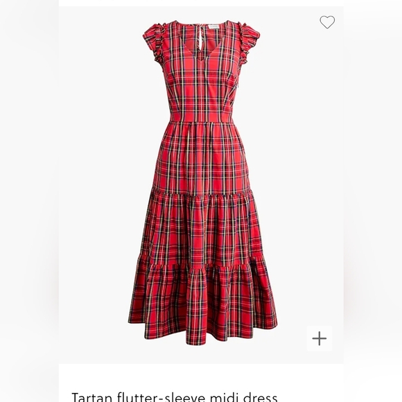 J. Crew Factory Dresses & Skirts - Jcrew Factory Tartan Flutter-sleeve Midi Dress